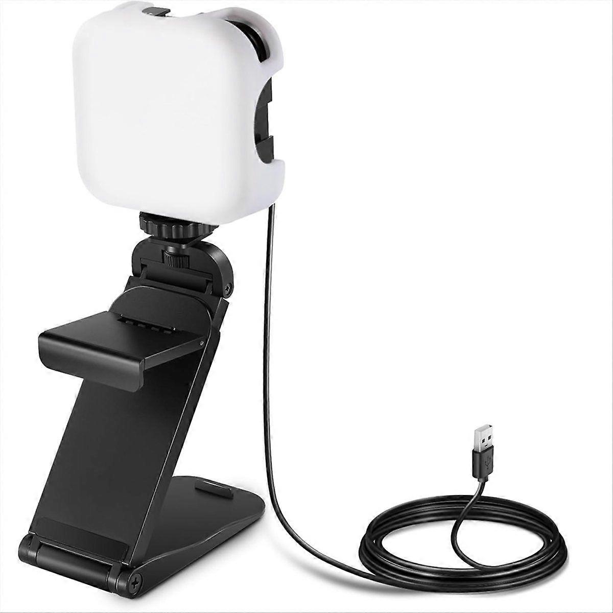 LED Streaming Light, 2 in 1 Monitor Mount & Stand, USB Laptop Computer Webcam Lighting for Video C