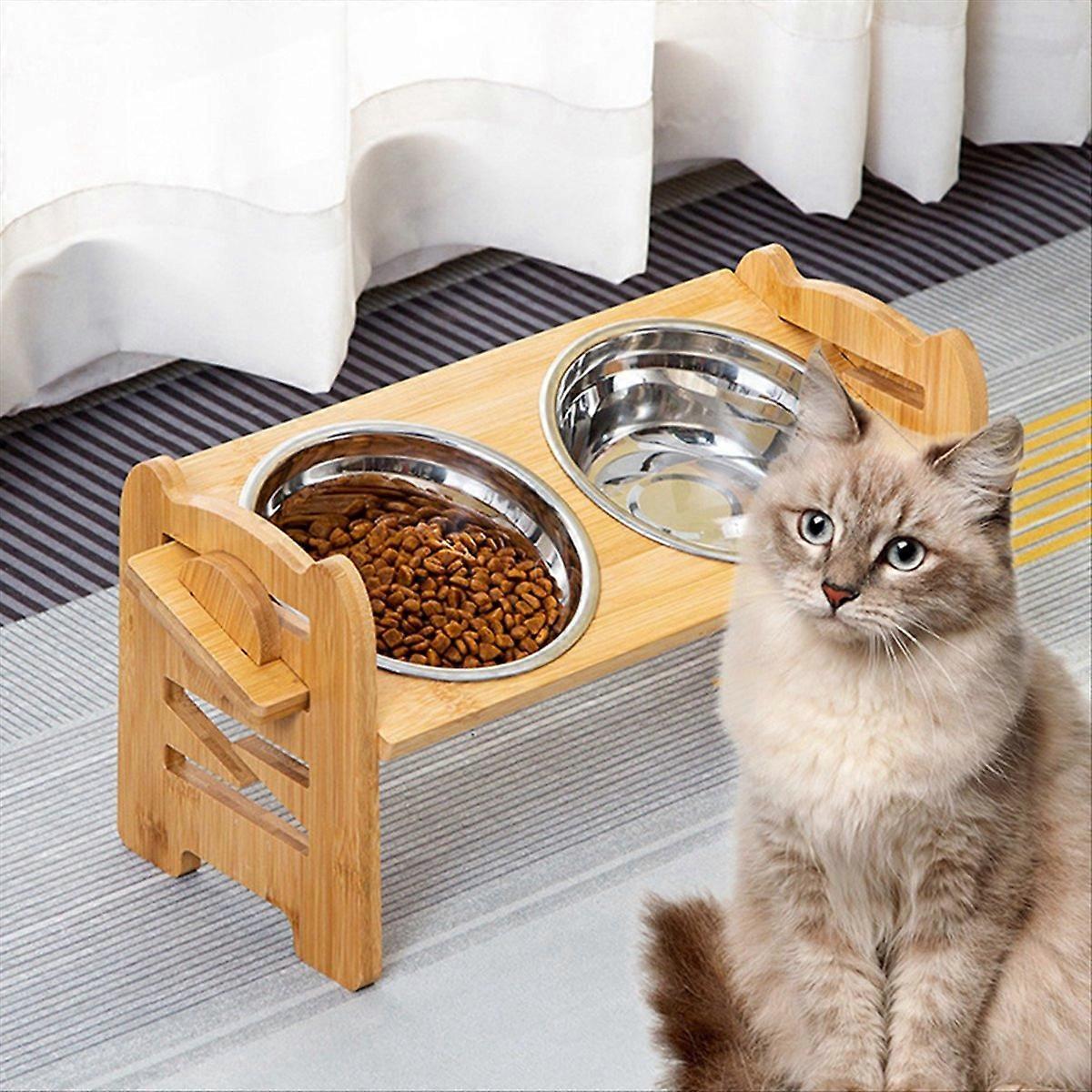 Support de gamelle réglable pour animaux de compagnie, support d'alimentation, support de gamelle pour chat