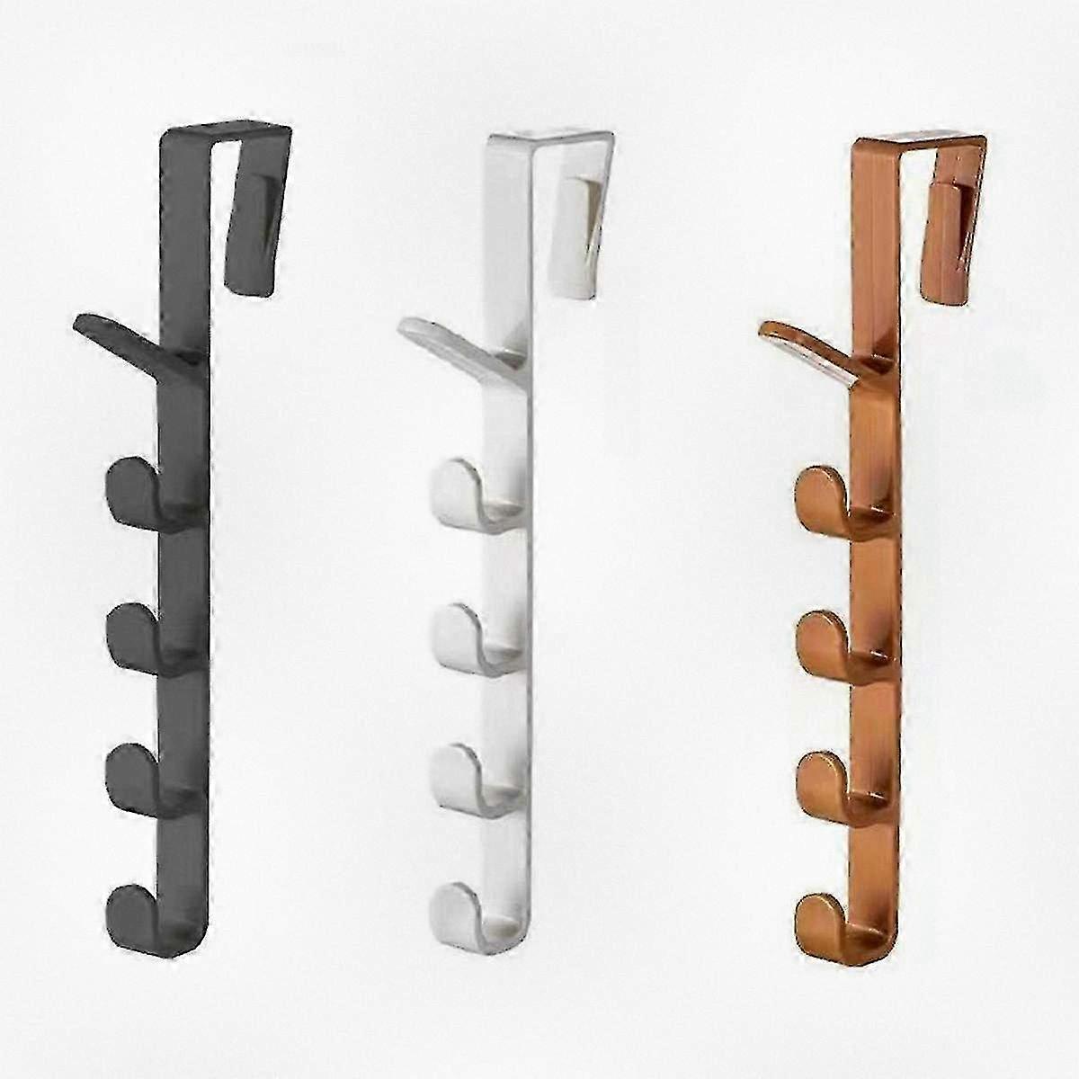 24pcs Multi-Segment Hooks for Coats Hats Door Mount No Drill Seamless Clothes Organizer Storage Rack