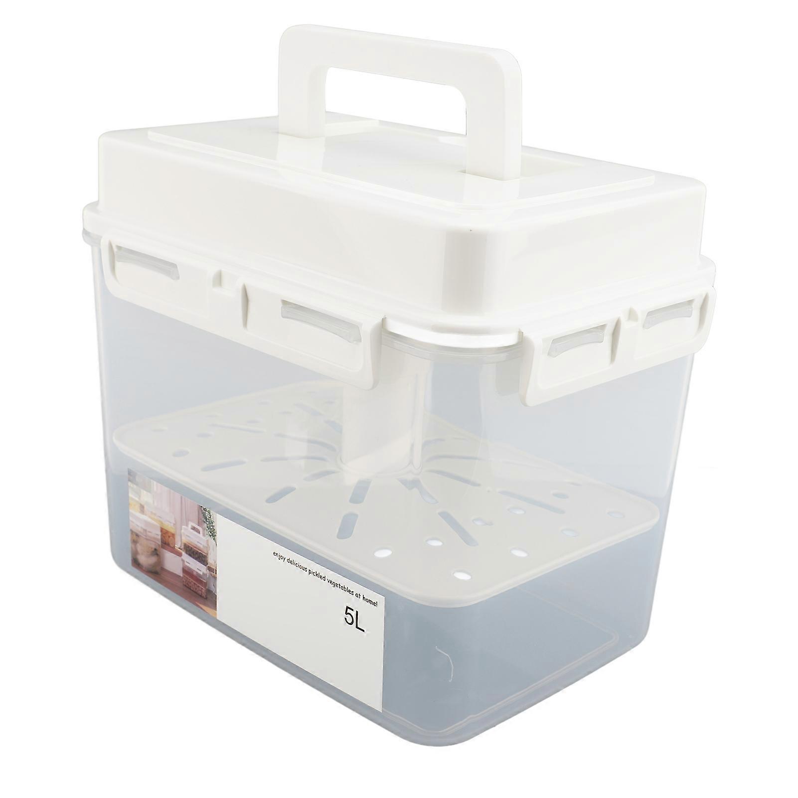 5L Fermentation Storage Container Leakproof with Sealed Lid Portable Handle Safe Pickle Fermentation Container 