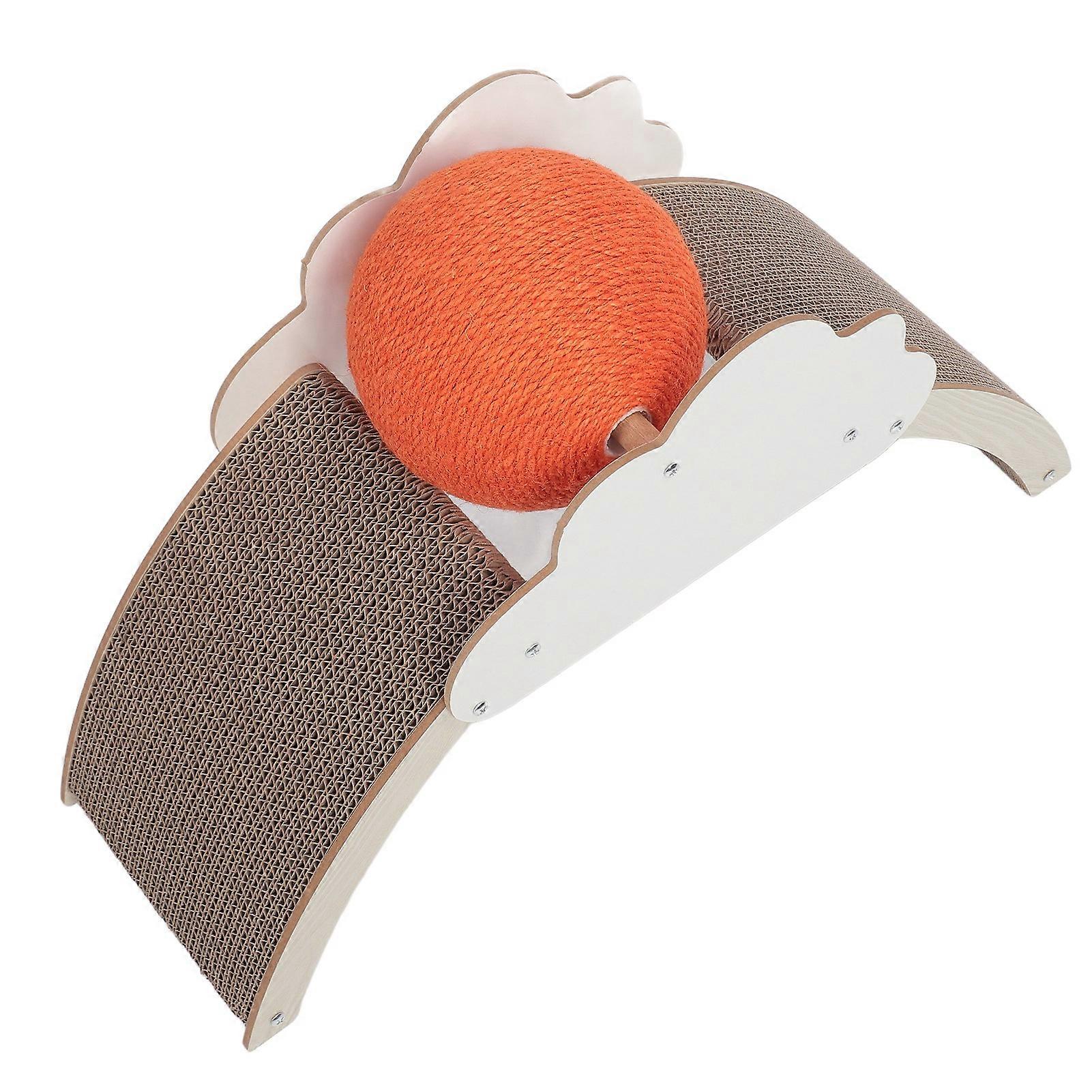 Sisal Cat Scratching Board with Ball Interactive Wood Scratcher Pet Toy Abrasion Resistant Scratching Post for Kittens 