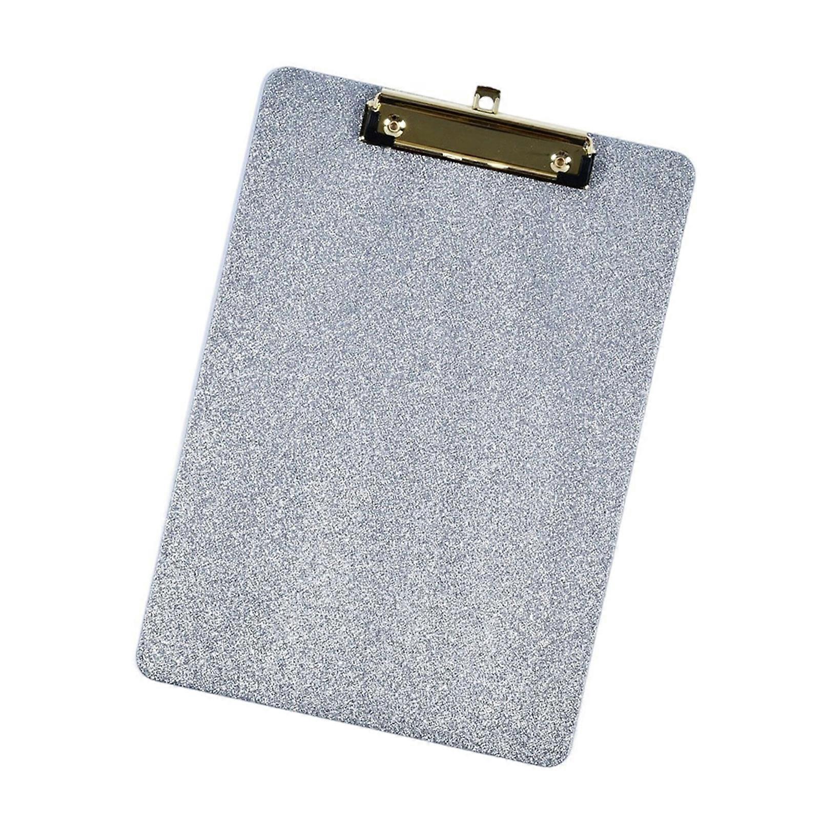 Sparkling Acrylic Clipboard Multipurpose Document Organiser Writing Board Standard Size Clipboards with Hanging Hook  silver