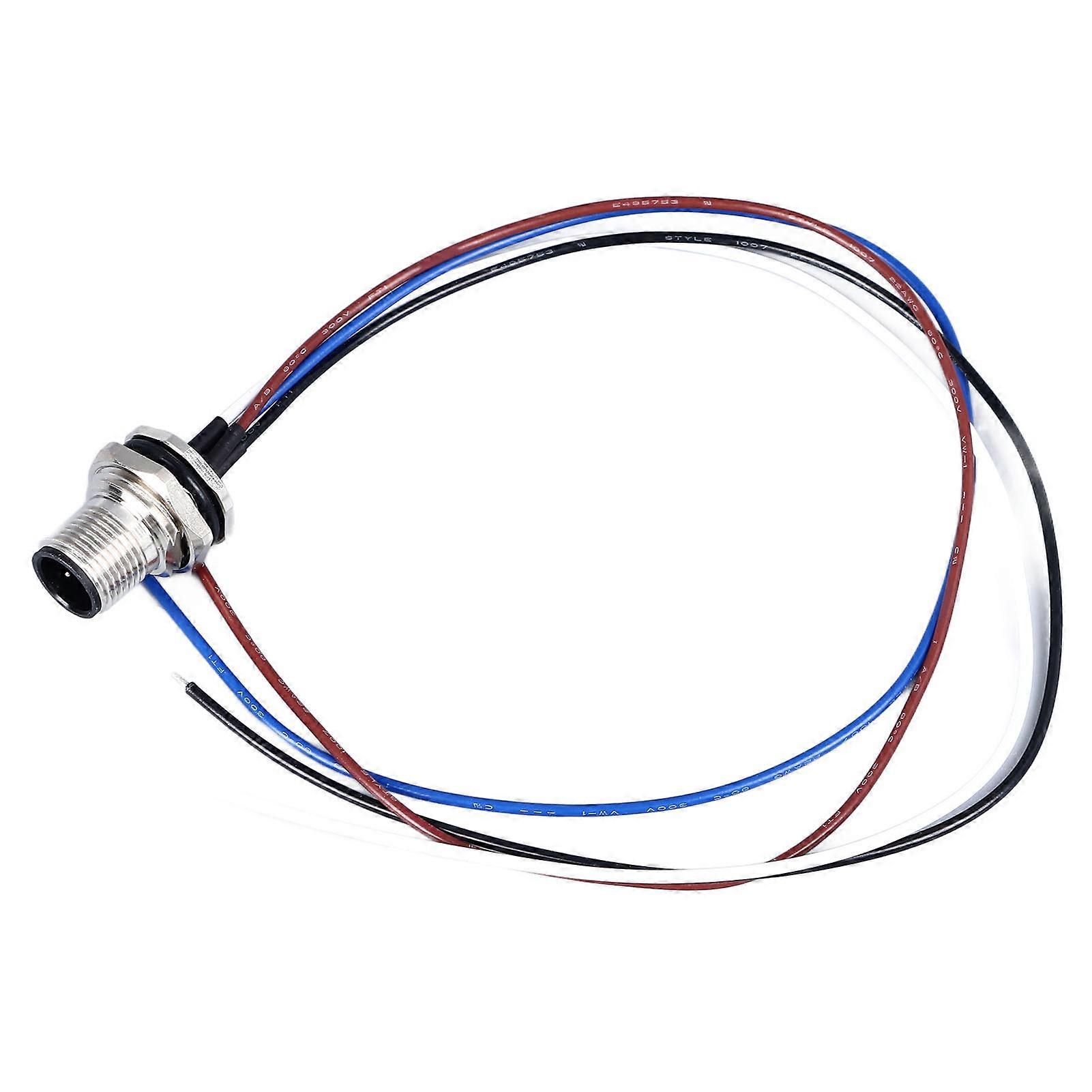 M12 Female Straight 4 Pin Connector Built in Adhesive Filling M16 Screw Threads PG9 Power Electrical Terminal Socket