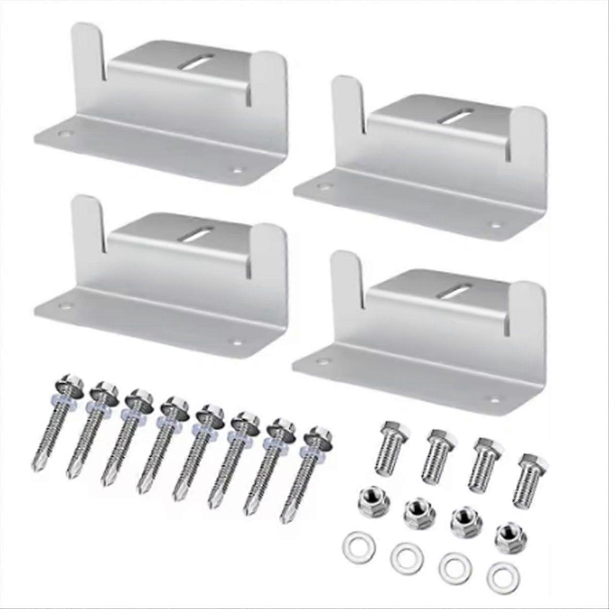 4 Set Solar Panel Mounting Bracket Kits PV Panel Roof Solar Panel Aluminum Mounting Z Type Bracket
