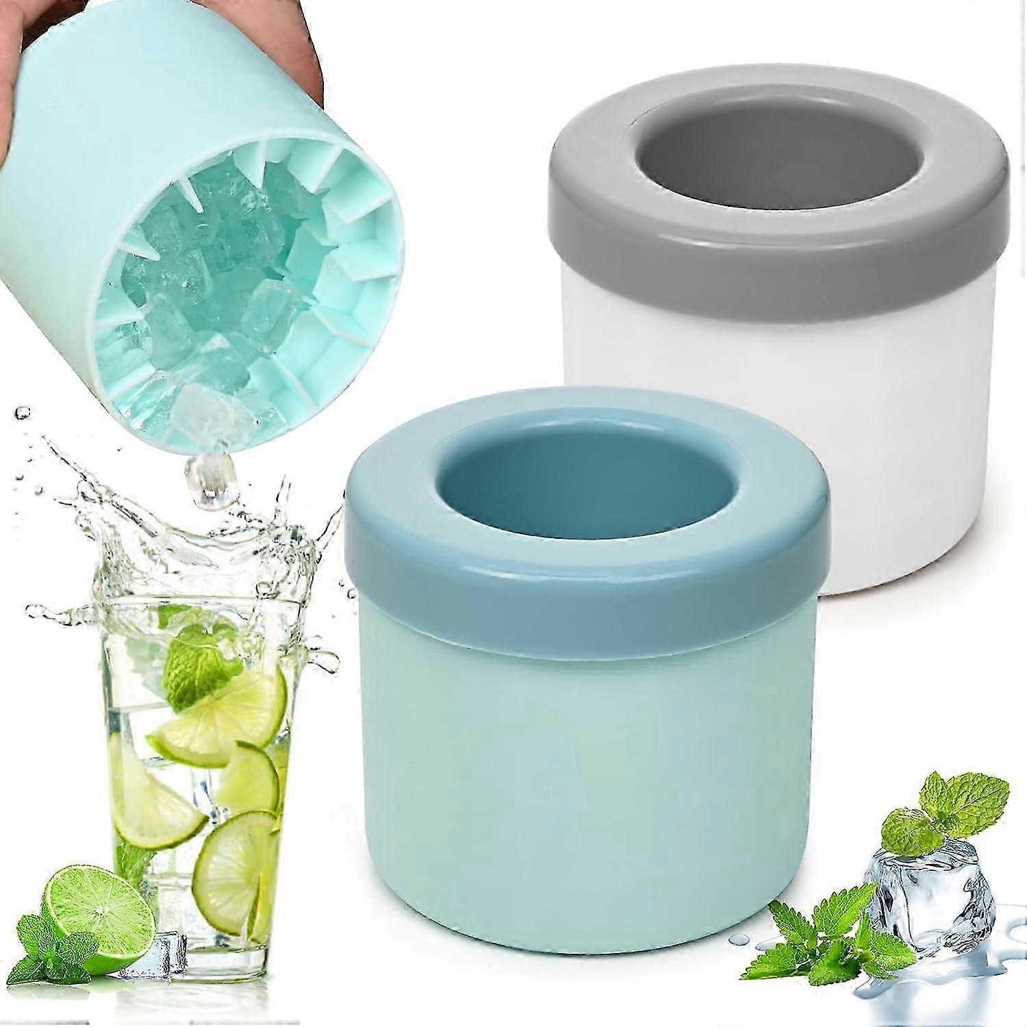 2Pcs Ice Cube Tray with Lid, Silicone Ice Cube Moulds, Small Ice Cube Tray for Freezer, Mini Ice Cube Trays, Reusable Ice Cubes SZRH