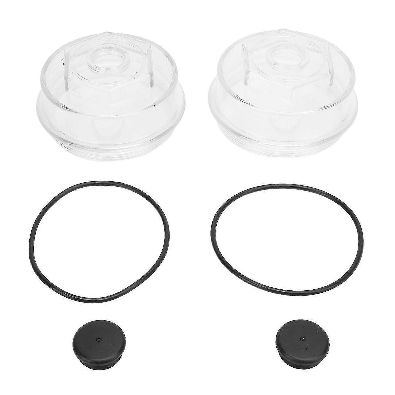 2-Pack Trailer Hub Oil Cap Kit with O-Rings for 4-Inch Axles, Compatible with Dexter Axles, Plastic Replacement