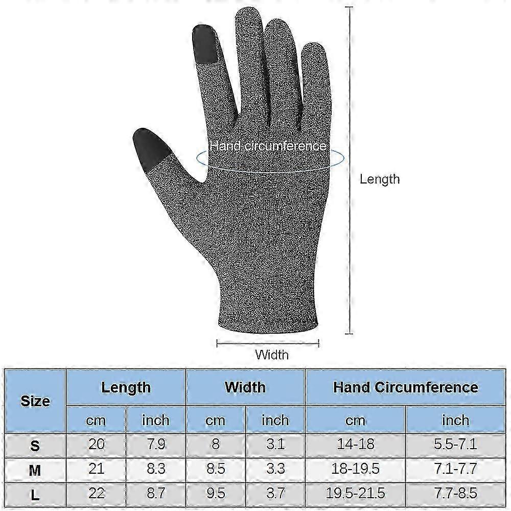 Full Finger Arthritis Gloves S-L Touchscreen Support Relief