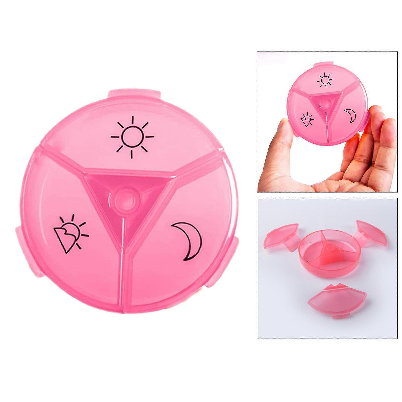 Pill Box Tablet Organizer Dispenser Vitamin Medication Container Red