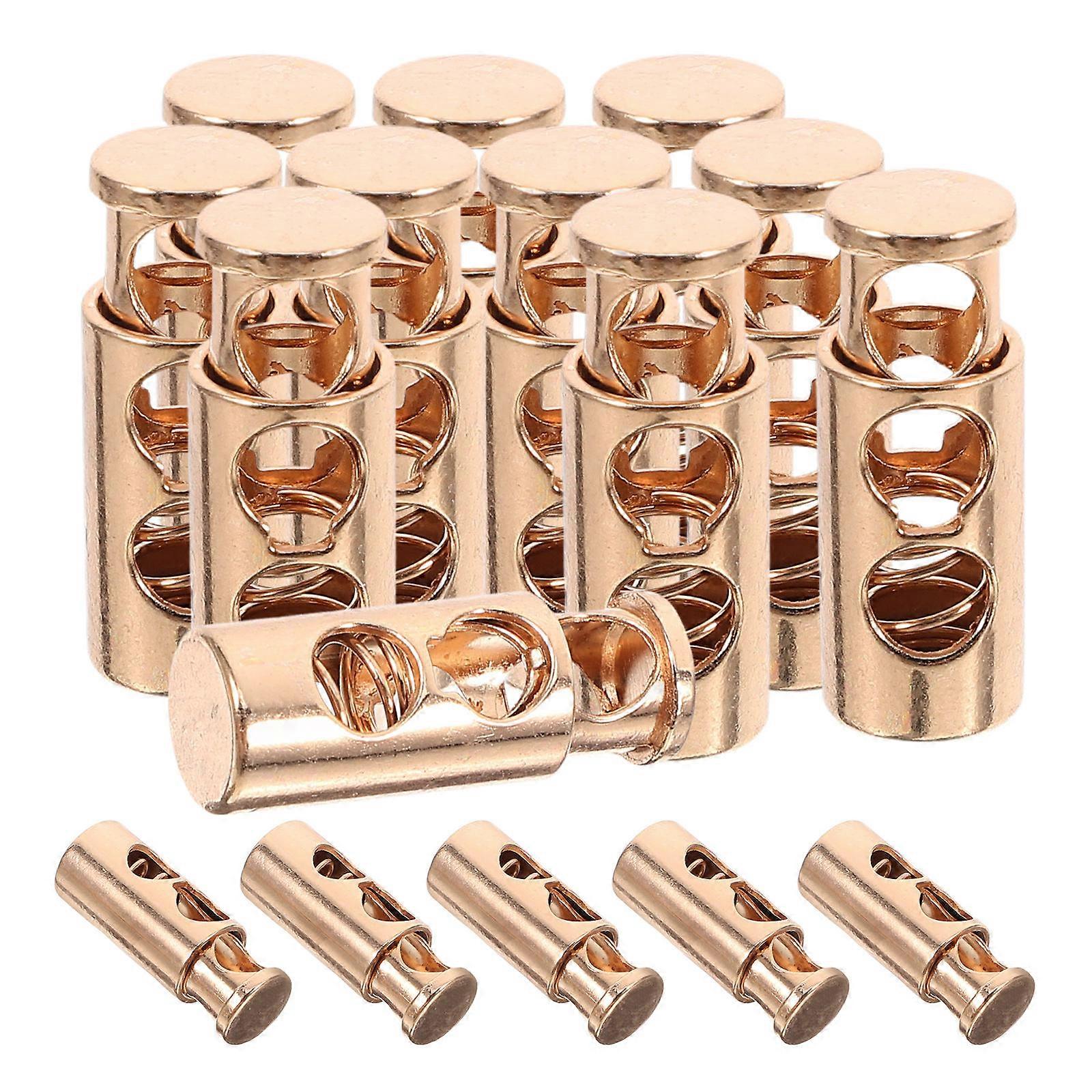 Golden Metal Spring Buckle Adjustable Drawstring Locks 25Pcs for Clothing