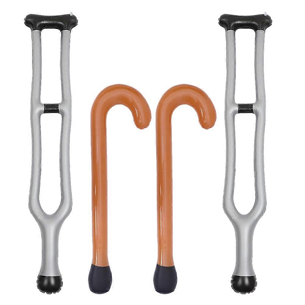 Inflatable Walking Sticks PVC for Performance 4Pcs Stage Prop Toy Set