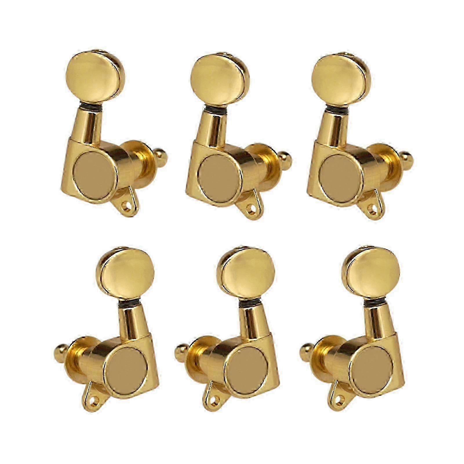 Guitar String Tuning Pegs Tuning Machines Sealed Machine Heads Tuning Keys Oval Button 6 Right for Electric Guitar or Acoustic Guitar Chrome