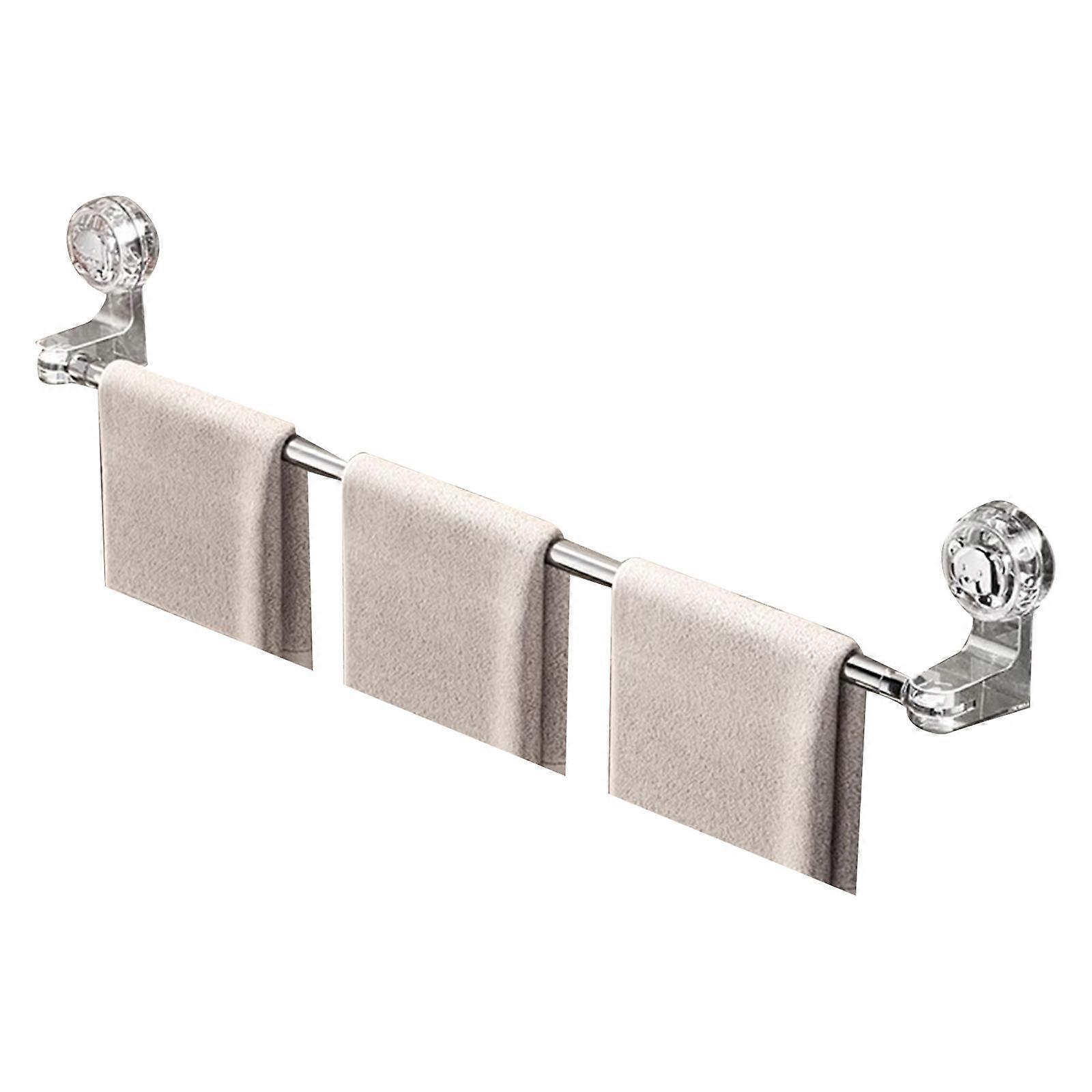 Extendable Shower Towel Rack with Strong Suction Cups Space Saving Bathroom Organizers Plastic Suction Cup Towel Rack  2