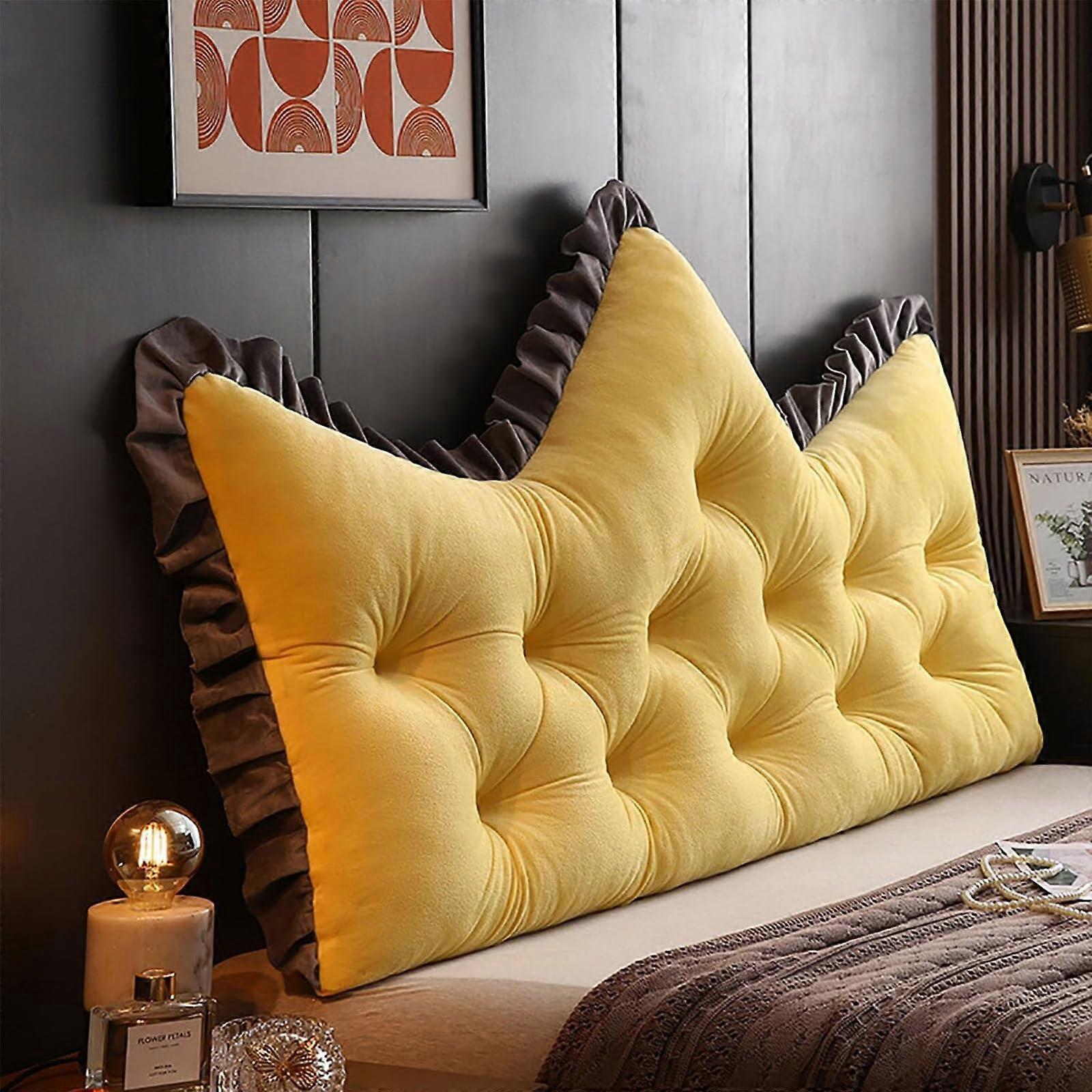 Crown Headboard Cushion Soft Bed Backrest Pillow for Reading and Sitting Comfort 180x60cm