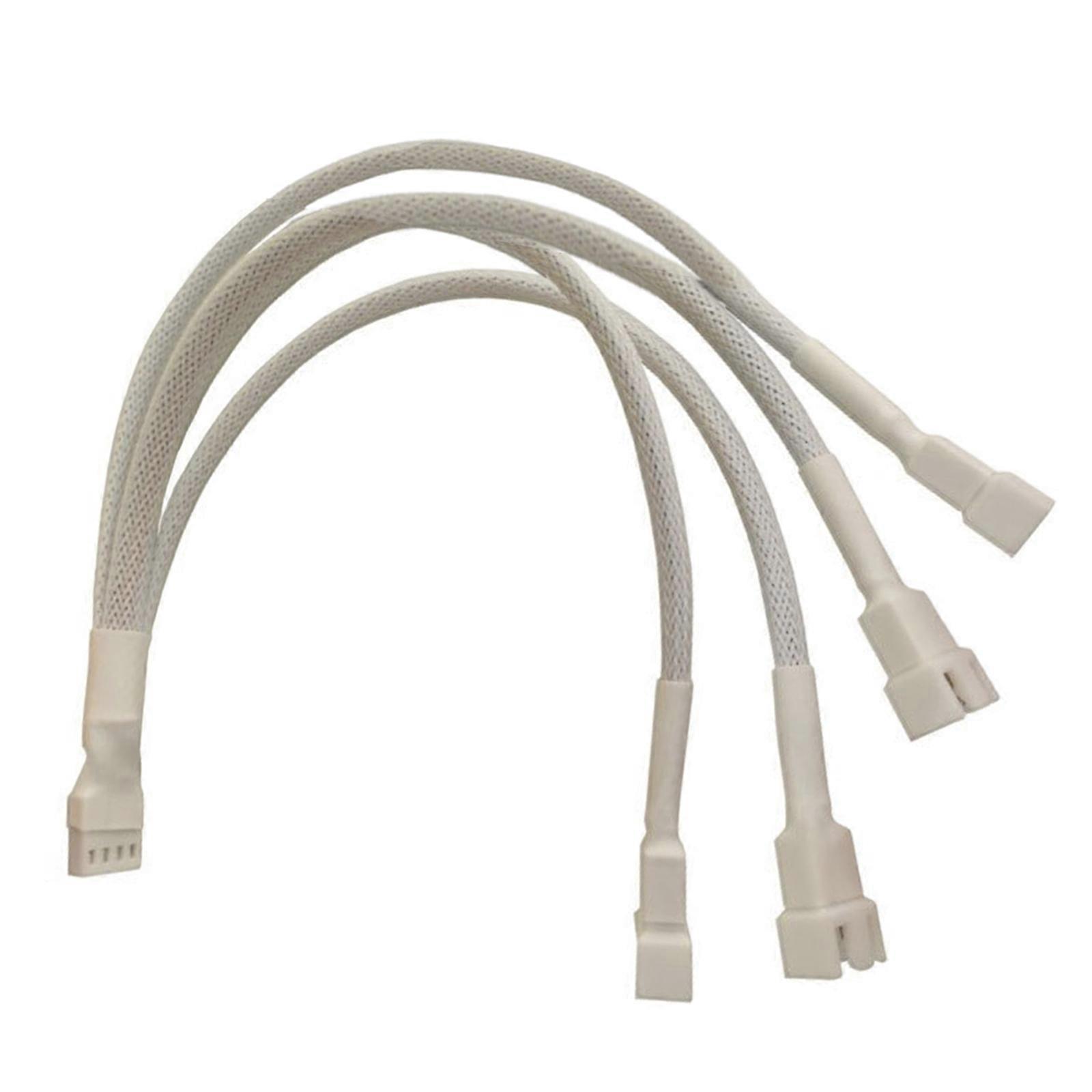 4Pin Splitter Cable 1 To 4 Port With Interferences Resistant Sleeve Cord For Multi Fan System Expansion  White
