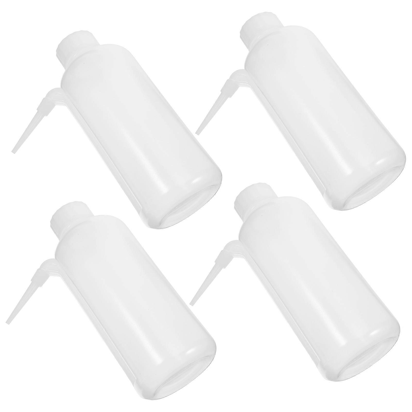 Laboratory Wash Bottle for Chemical Reagent Storage 4Pcs Translucent Polyethylene