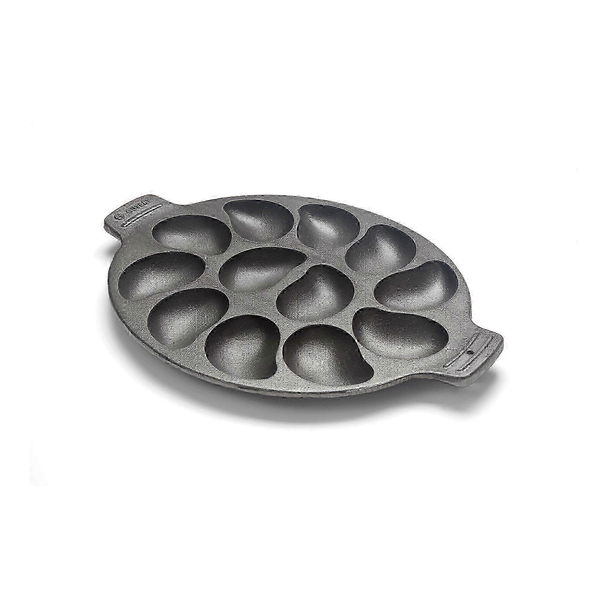 Cast Iron Oyster Grill with 12 Sections Perfect for BBQ & Baking