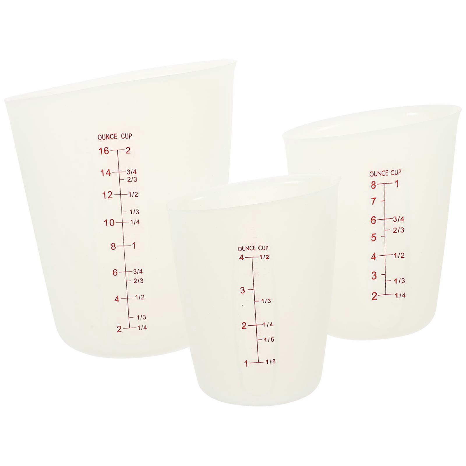 3Pcs Multi-functional Measuring Cups Silicone Measuring Cups for Cooking Practical Cooking Cups