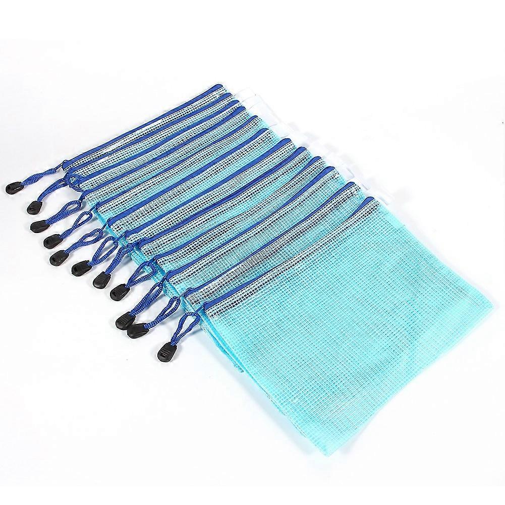 A5 Plastic Zipper Bags Zip File Paper Document Folder Protective Bags(blue)