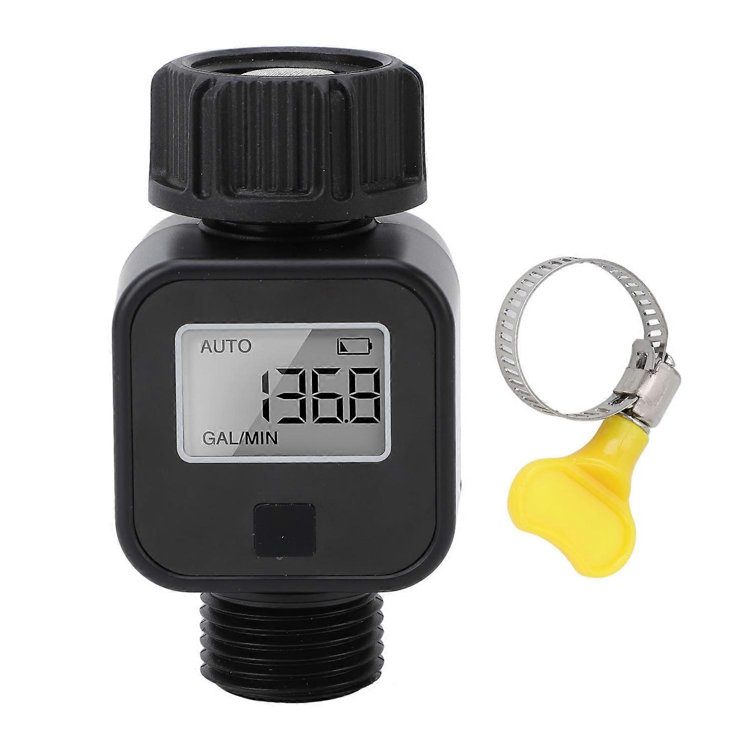 3/4 Inch Thread Water Flow Meter LCD Display Measure Gallon Liter Consumption Multifunctional Digita