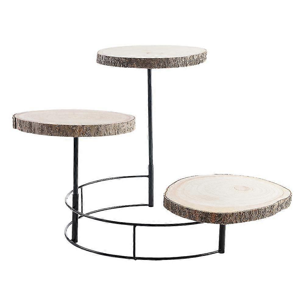 Trä Cake Stand 3 Tier Serving Platter Dessert Stand För