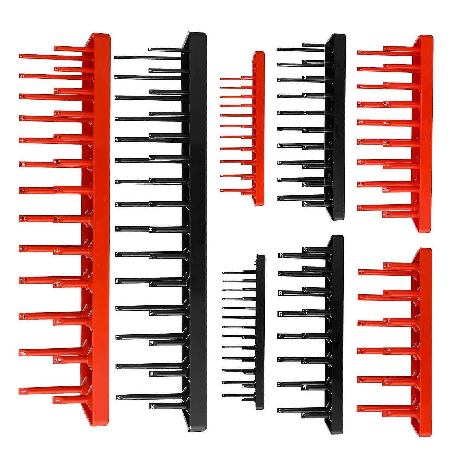 Toolboxes Essential  8pcs Socket Holder Set, Customizable Socket Organizers for SAE & Metric, 1/4" to 1/2" Drives Multicolor