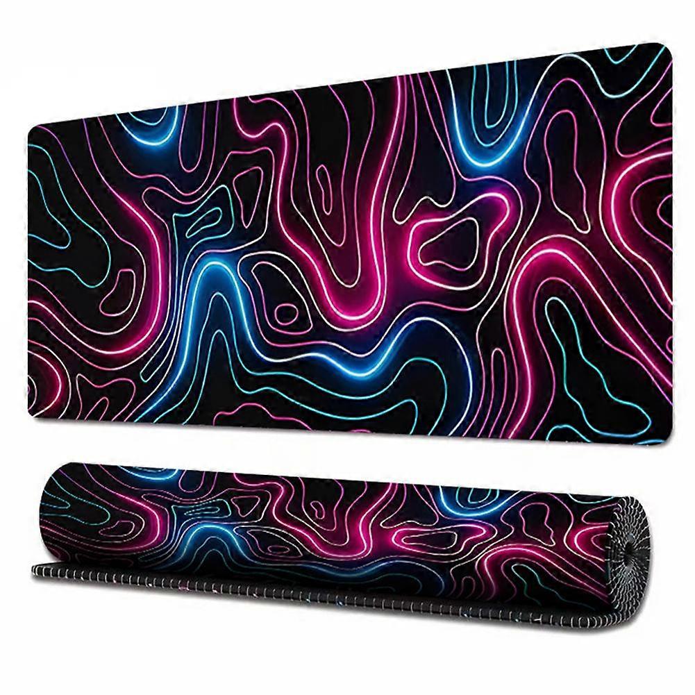 Extra Large Gaming Mouse Pad Non-Slip Desk Mat With Abstract Texture Design Wear Resistant Rubber Office Desk Protector