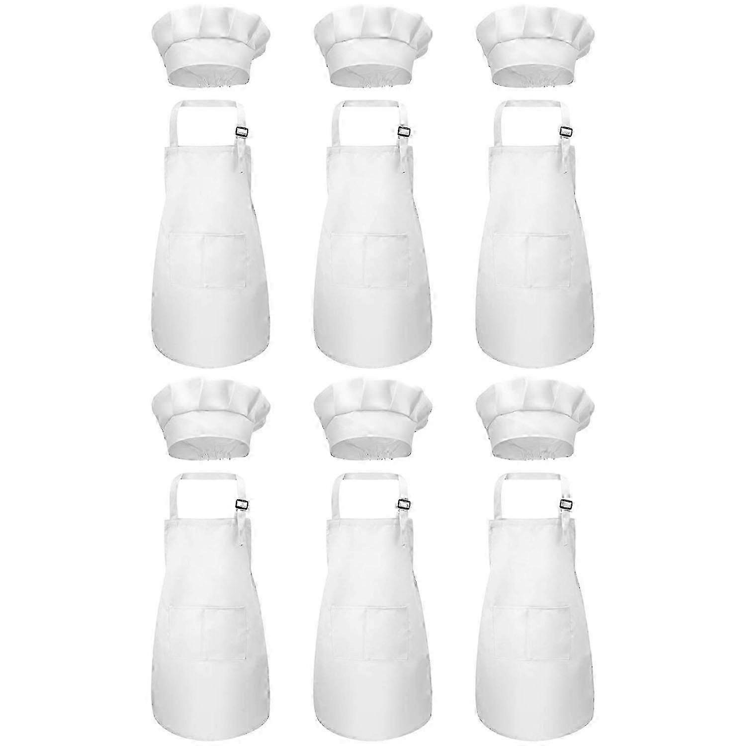 White children's apron set - 12-piece adjustable chef costume