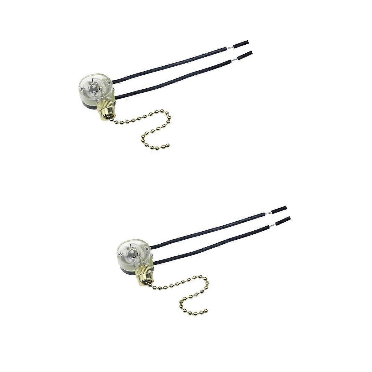 2pcs Fan Pull Chain Ceiling Fan Light Lamp Replacement Pull Chain Golden