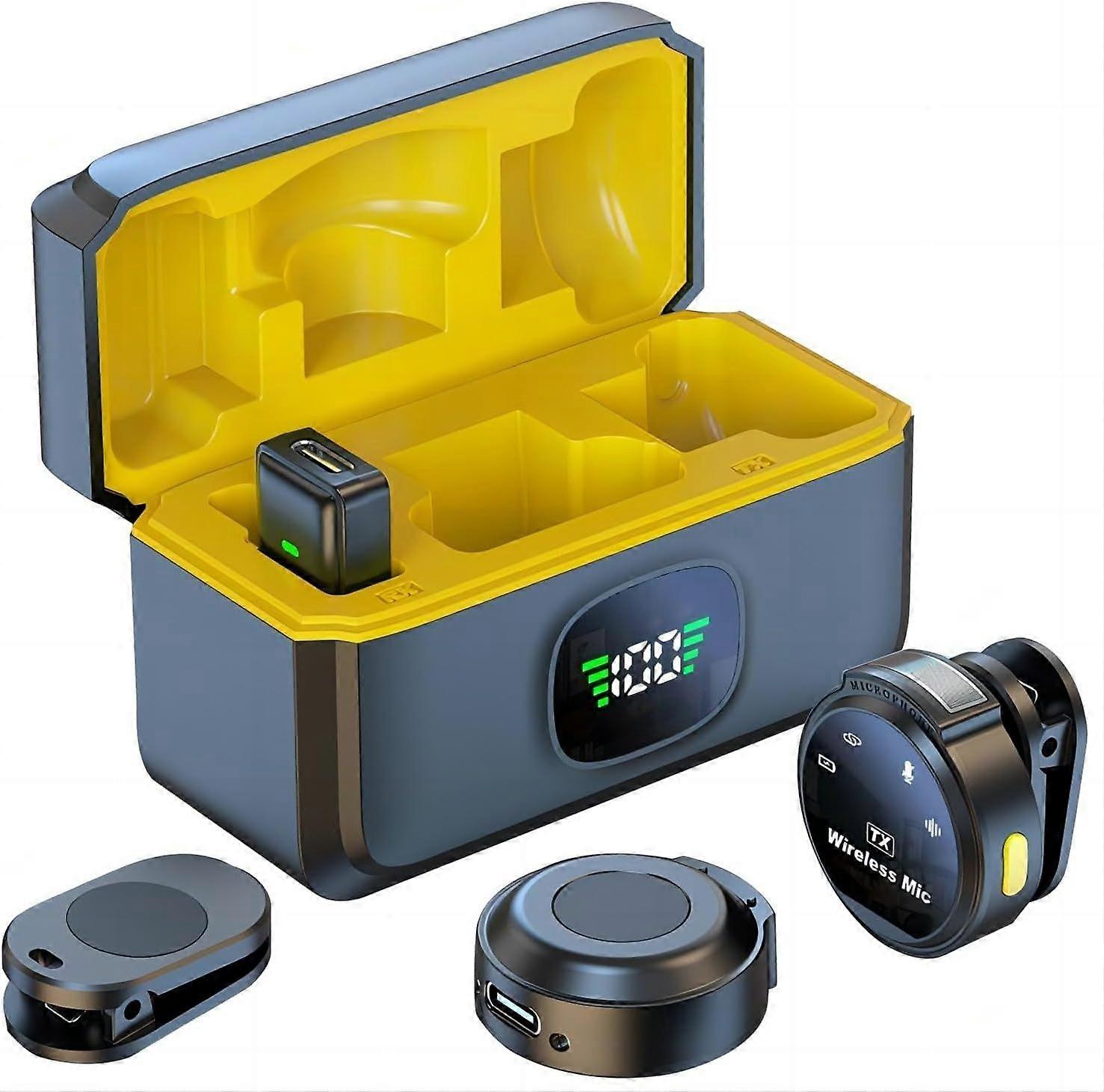 Wireless Lavalier Microphone for Laptop with Charging Case 164ft Transmission Range