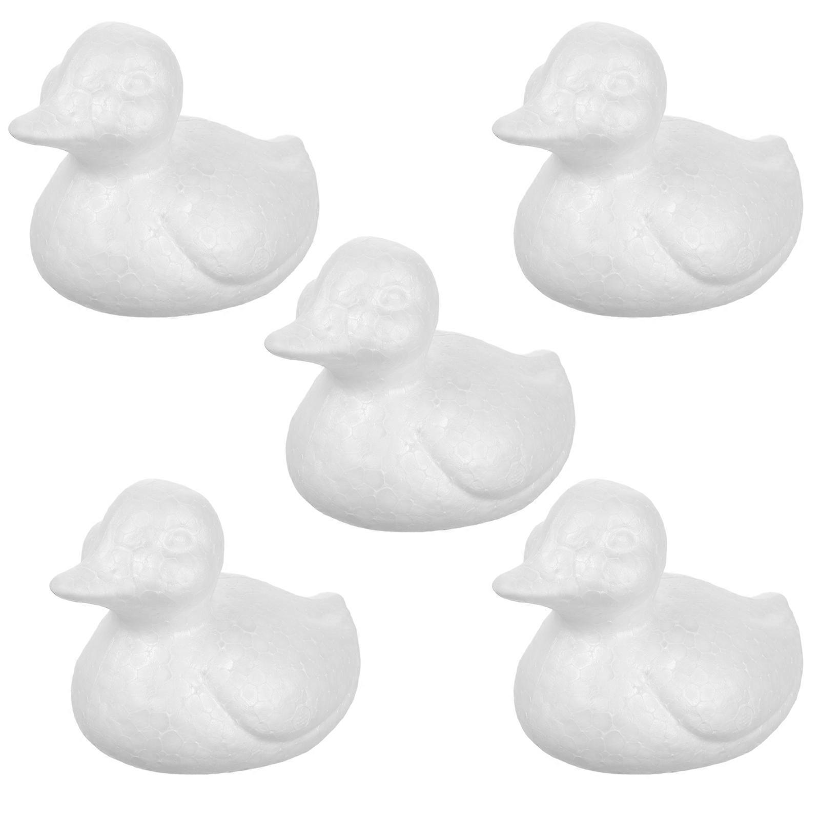 DIY Foam Duck for Craft Modelling 5Pcs White Foam Duck Set