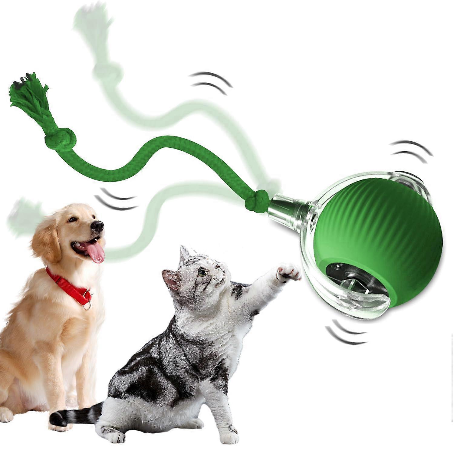 Interactive Cat Toy Ball 360° Smart Movement for Indoor Cats and Kittens 2025 Green