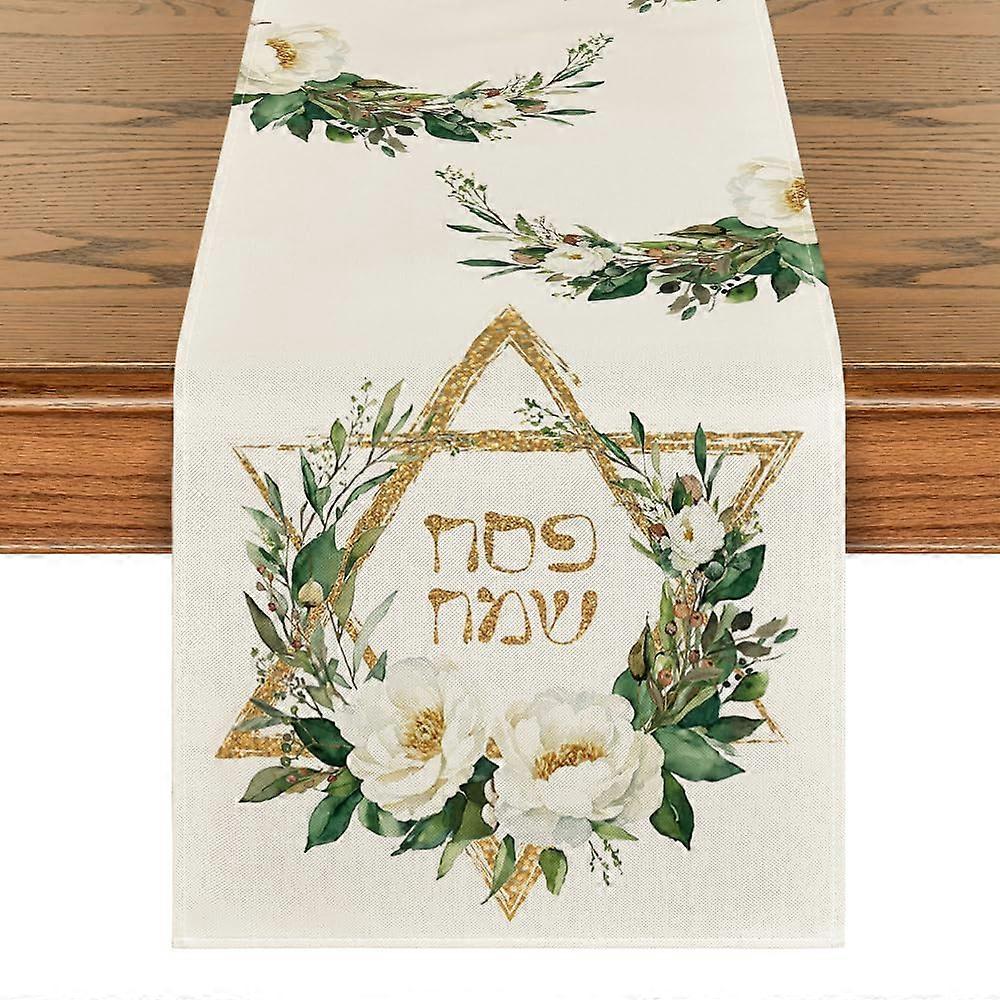 Beige Spring Holiday Table Runner 13 x 90 Inch Durable Polyester for Dining Table Indoor Outdoor