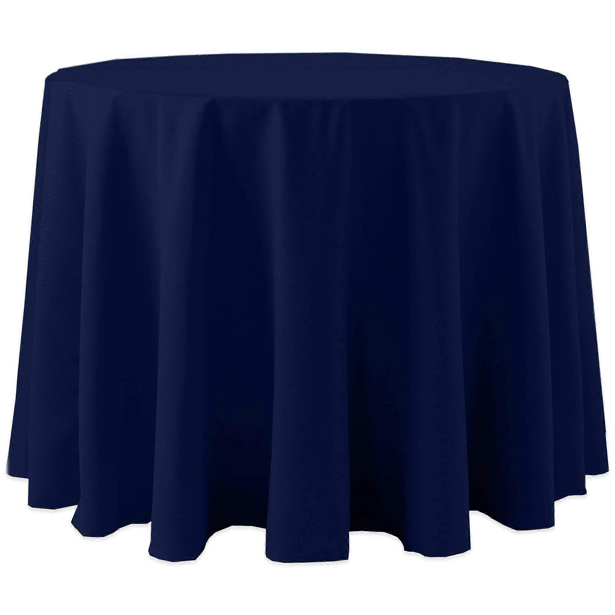 10 Pack 114 Inch Navy Blue Round Polyester Tablecloth Seamless Stain and Wrinkle Resistant