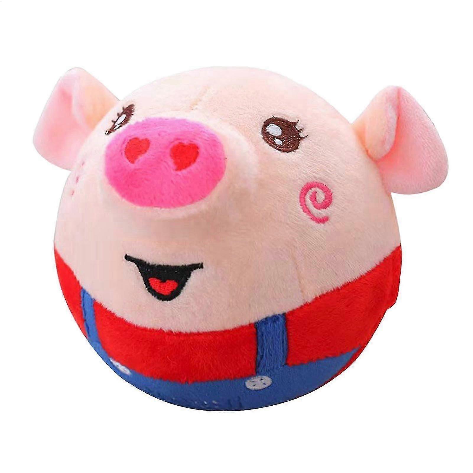 Bouncing Piggy Dog Toy, Interactive Plush Toy With Sound, Electronic Bouncing Ball, Washable For Dogs And Cats