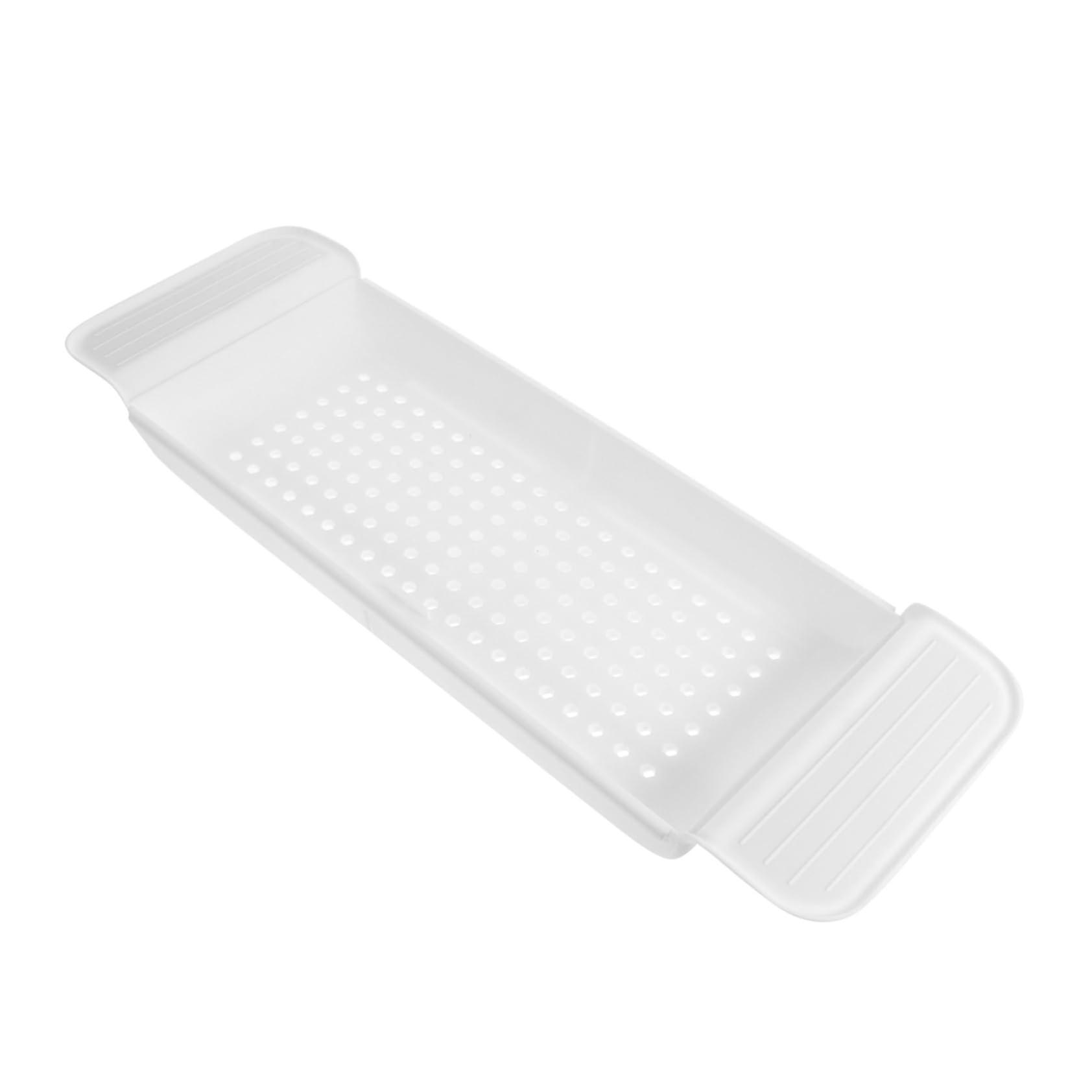 Expandable Bathtub Tray with Wine Glass Holder, Adjustable Bath Caddy for Tablet and Book