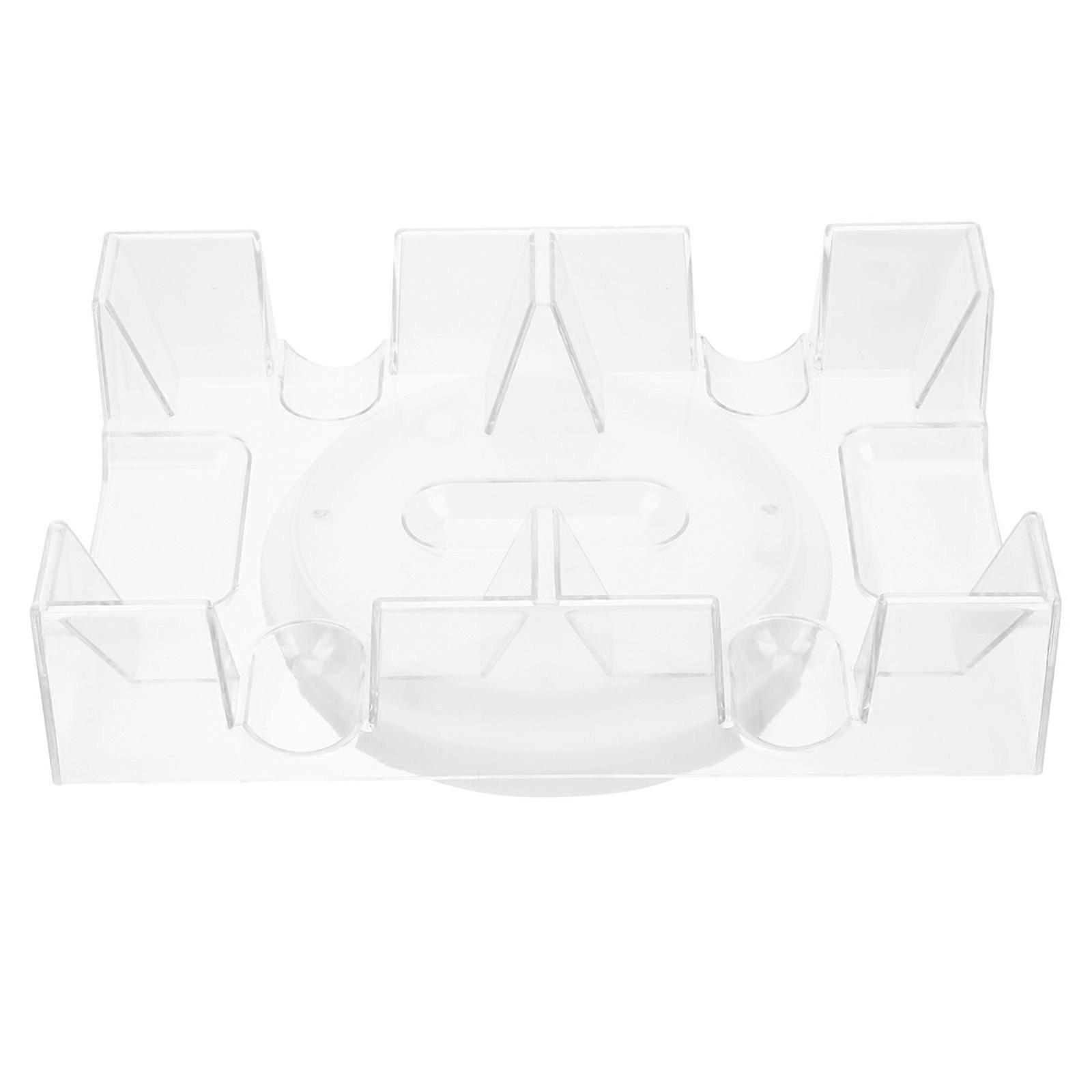 Rotary Card Tray 4Pcs Square Card Holder For Playing Cards Designed For Card Games Size 18.2X12.3Cm Durable Plastic Material