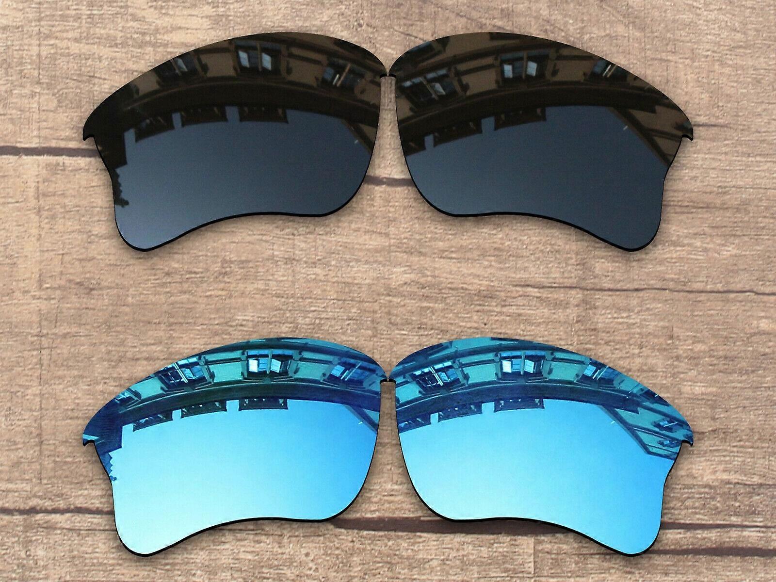Vonxyz Polarized Lens for-Oakley Flak Jacket XLJ Stealth Black&Ice-Value Pack