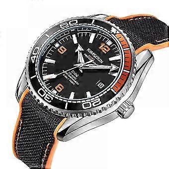 Automatisch mechanisch horloge in roestvrij staal Nh35-uurwerk, saffierglas, nylon, elegant horloge