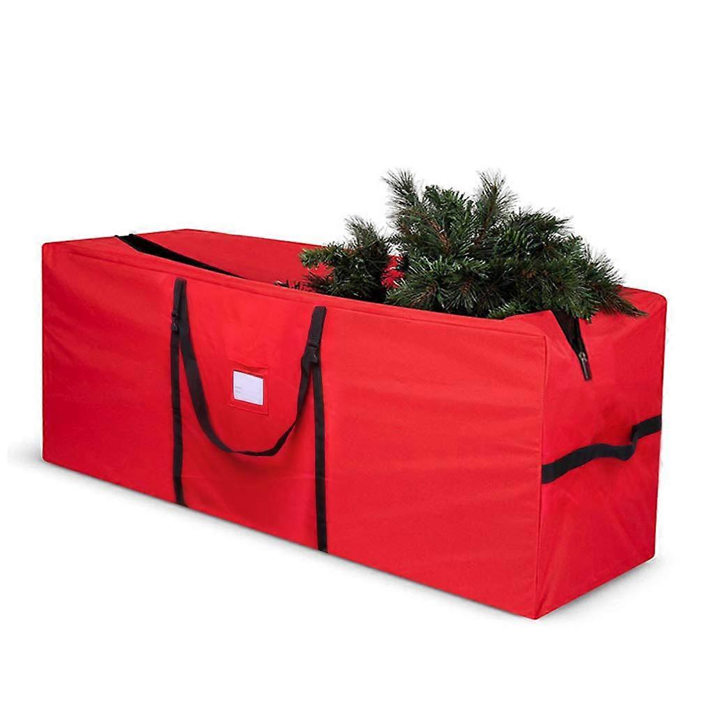 Christmas Tree Storage Bag Fits Up to 8 Ft Artificial Tree, Heavy Duty 600D Oxford with Handles and Dual Zippers, Large Capacity Red