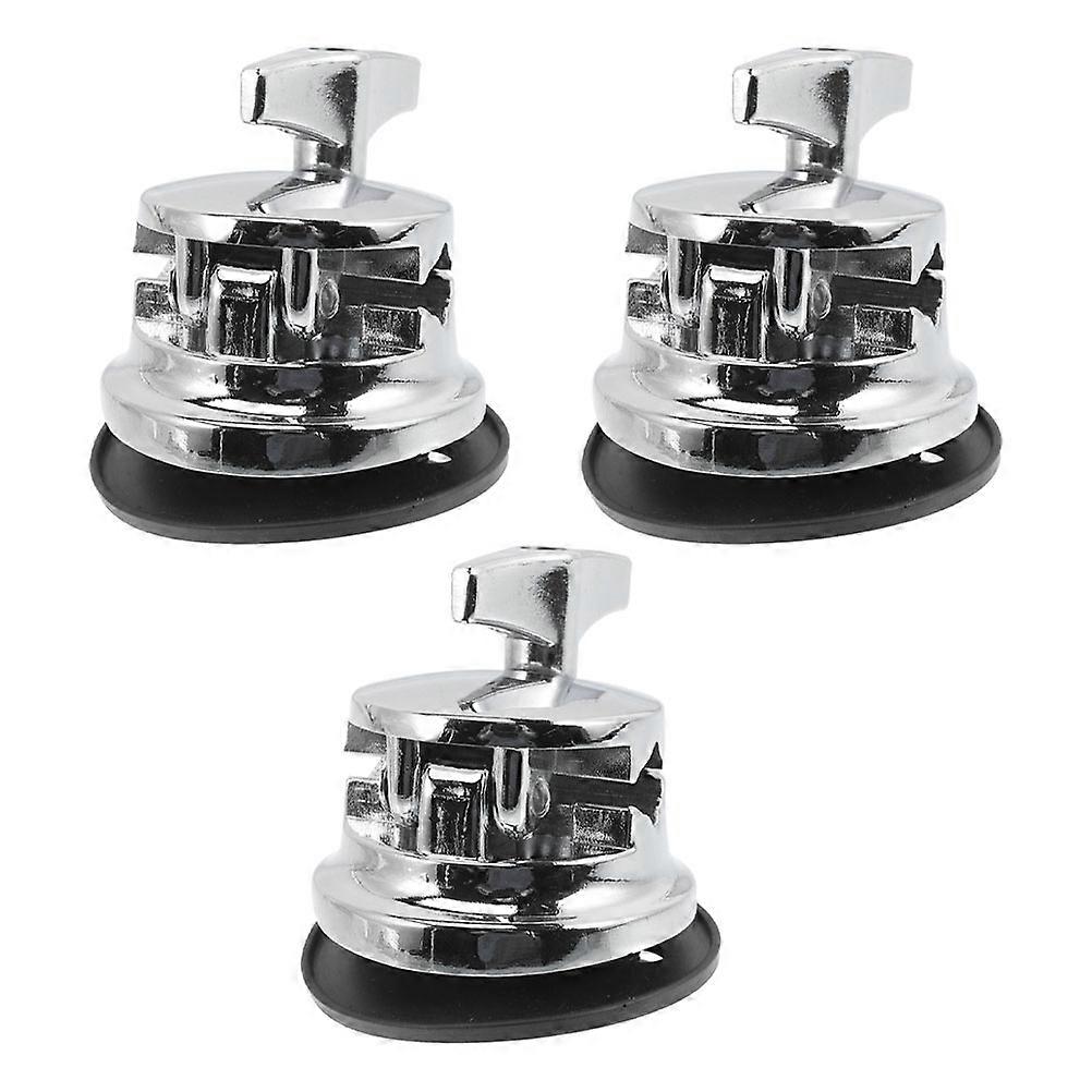 3Pcs Silver Drum Leg Installation Base for Stable Floor Drum Support Alloy