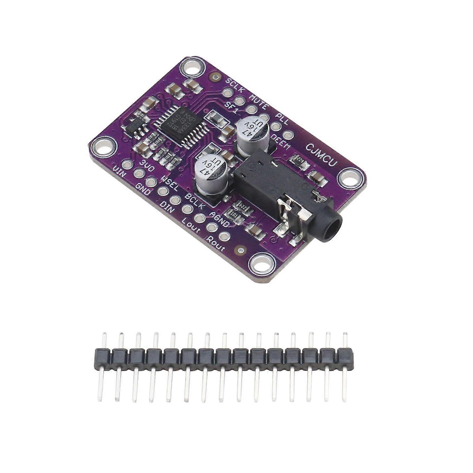 MCU1334 UDA1334A Module Board I2S Stereo DAC Audio Decoder For Arduino 3.3V5V I2S Interface, Arduino Compatible