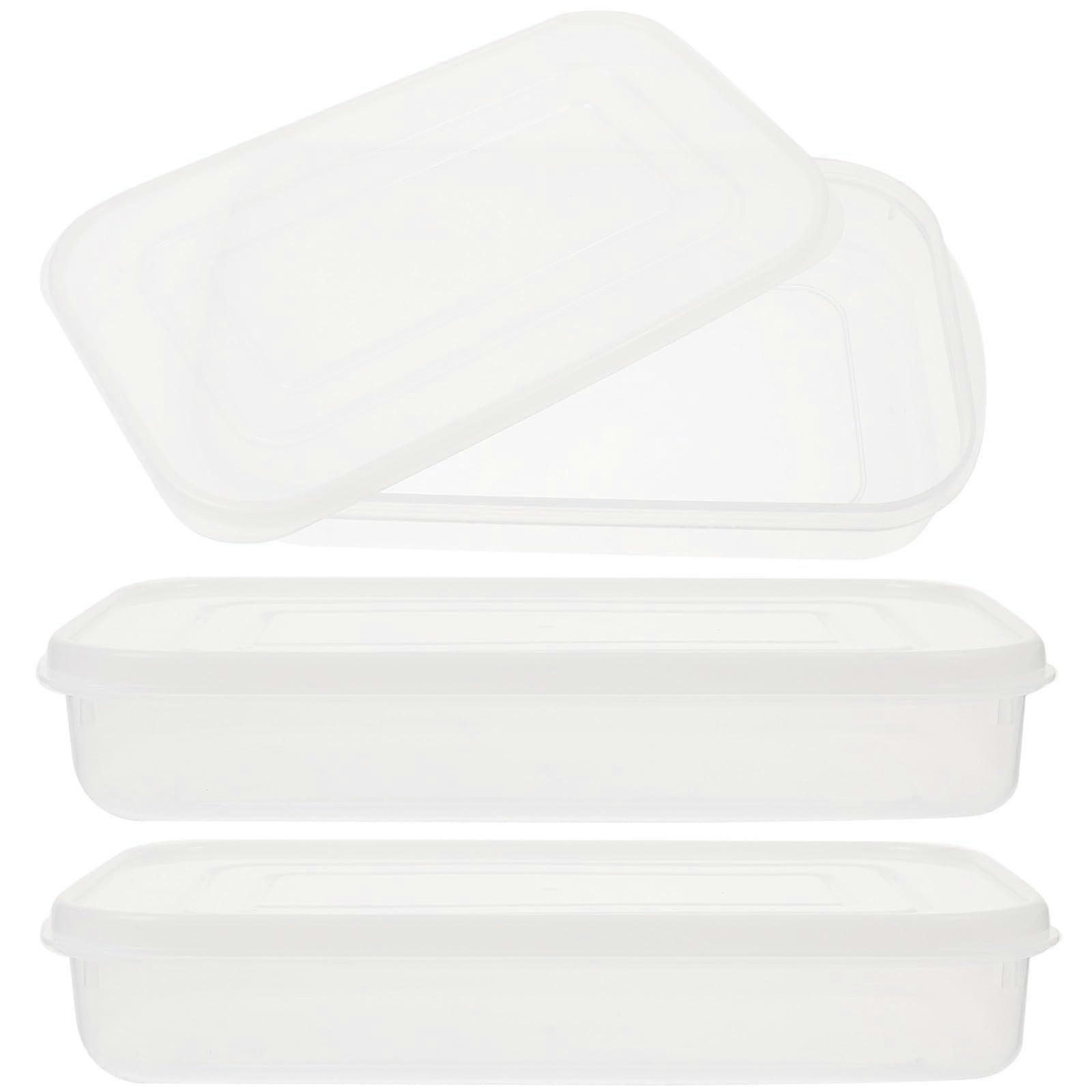 3pcs Stackable Fridge Organizer Bins with Lids Clear Refrigerator Storage Containers for Fruits Vegetables Meat