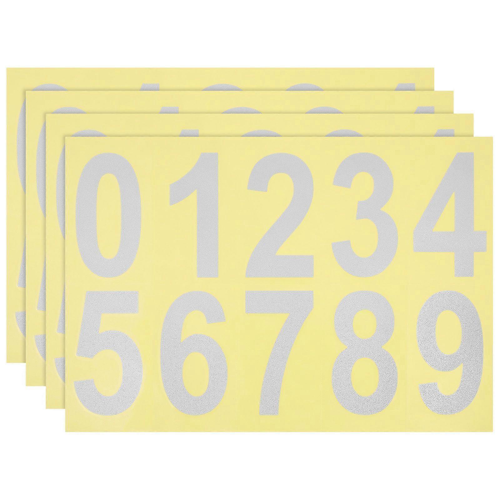 4 Sheets Mailbox Adhesive Numbers Reflective Number Stickers Outside Mailbox Number Signs Number Decals