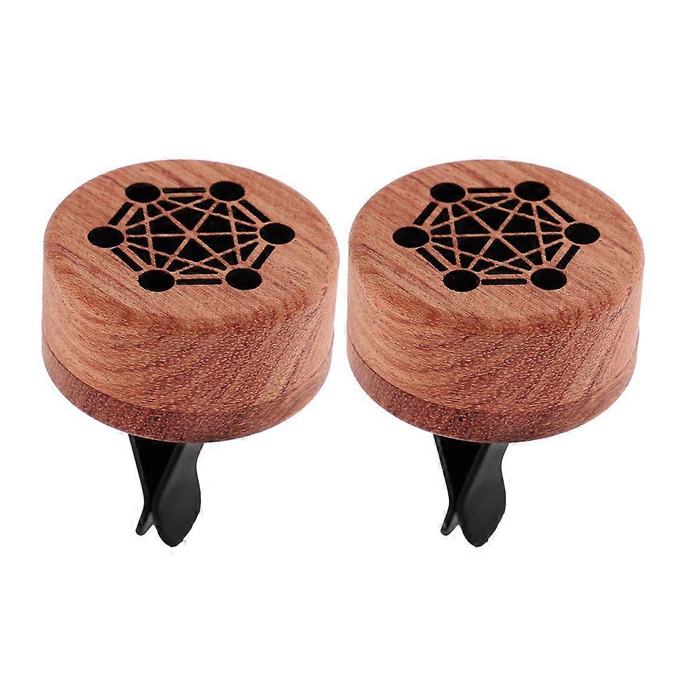 Car Diffuser Wood Essential Oil Diffuser Clips for Aromatherapy 2Pcs Set