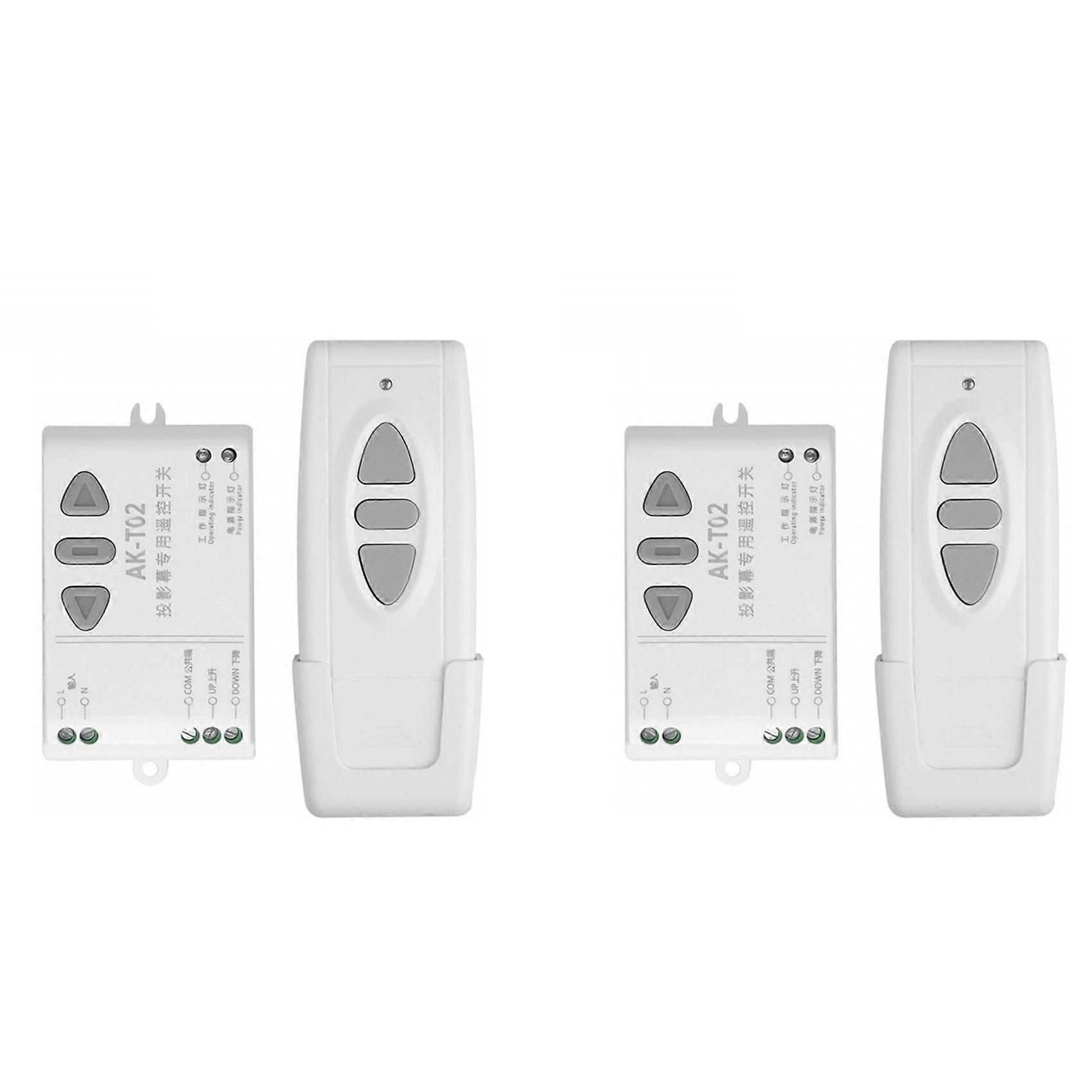 2X AC85-250V Motor Remote Switch Controller Projection Screen 433 UP Down Stop Forwards Reverse Stop