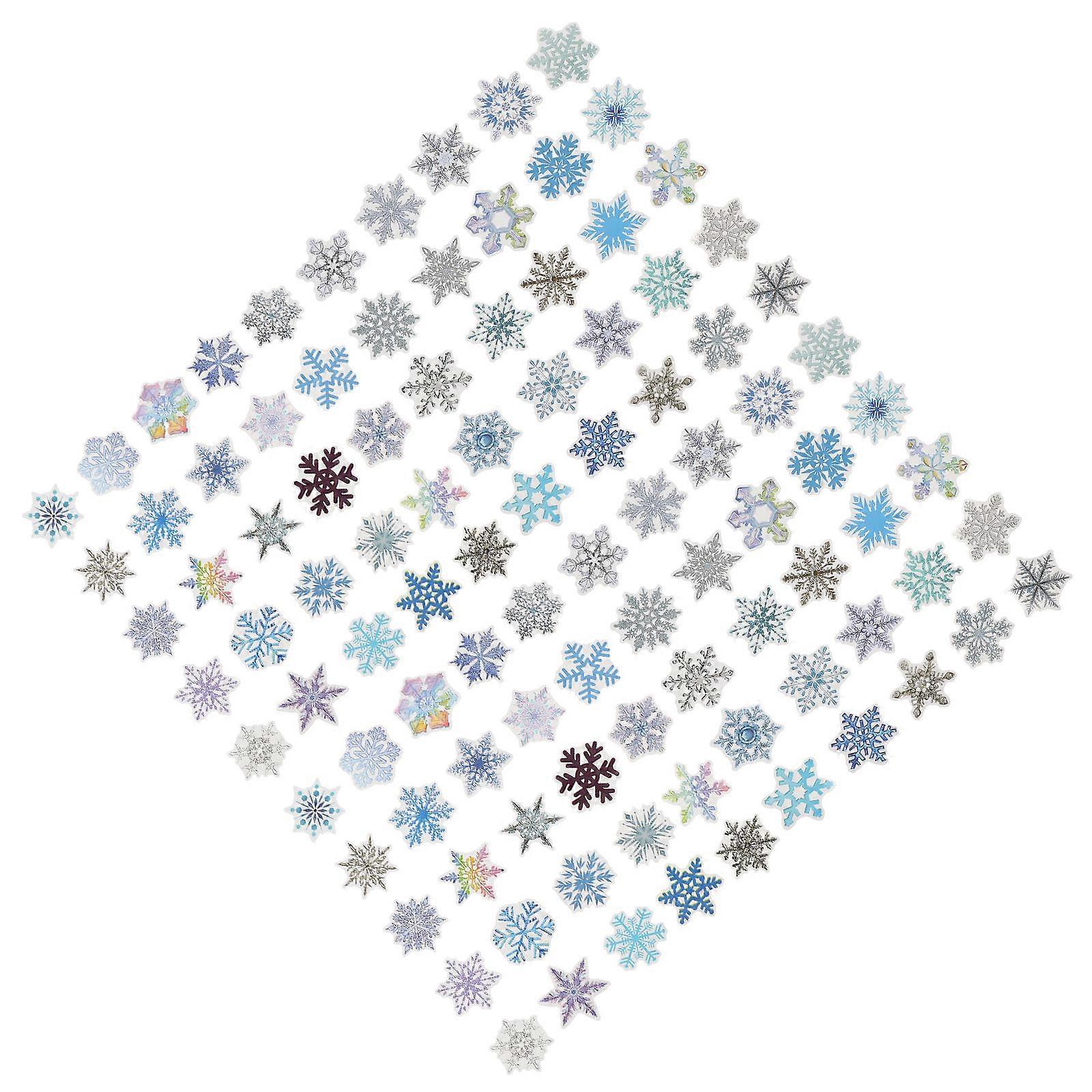 Winter Themed Snowflake Decals Environmentally Friendly Self-Adhesive Wall Stickers 100Set