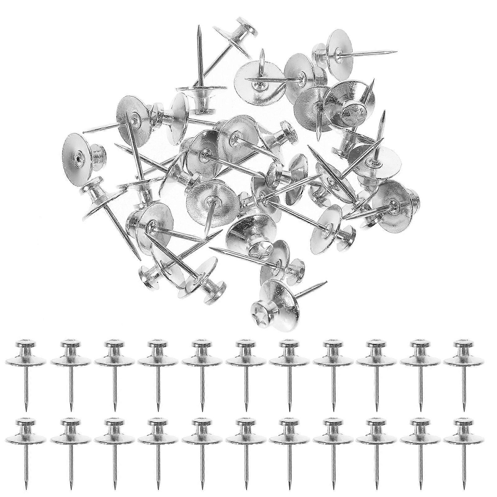 Metal Push Pins Silver Zinc Alloy for Home 30Pcs Replaceable Pushpins