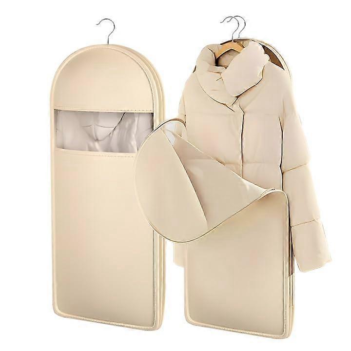 Space Saving Hanging Garment Bag with SelfCompression Zipper and Clear Window for Closet Storage