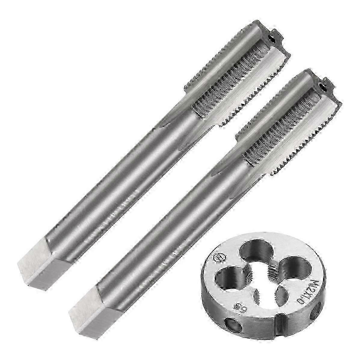 3pcs M12x1 Metric Tap and Die Set for Thread Cutting