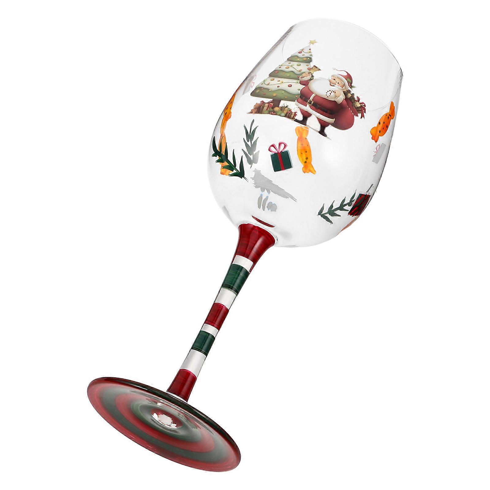 Christmas Wine Stemmed Goblets for Holiday Wine Drinking